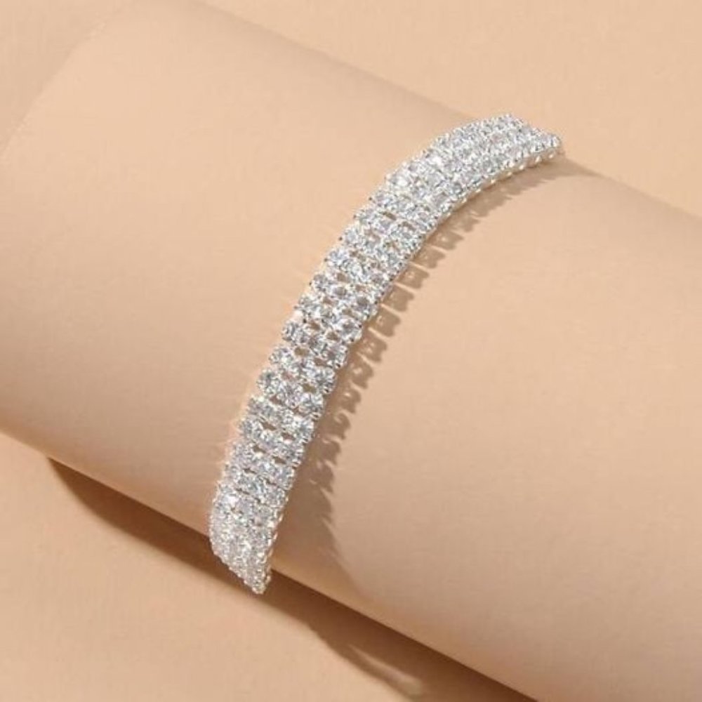 Rhinestone Decor Adjustable Bracelet